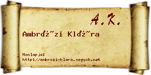 Ambrózi Klára névjegykártya