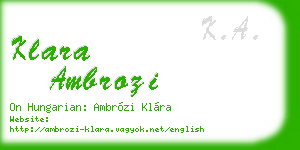klara ambrozi business card